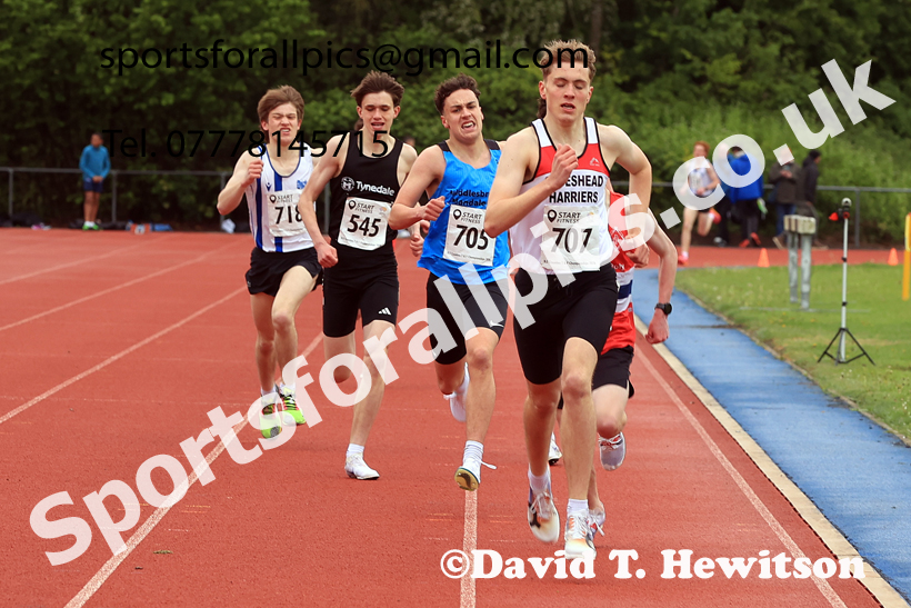 1500 metres, 2026 North Eastern Track and Field Champs, Shildon, County Durham. Photo: David T. Hewitson/Sports for All Pics